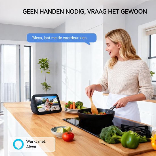 ieGeek J1 2K Draadloze Video Deurbel - 2K FHD - Accu Grijs - Op batterijen - Eenvoudige installatie - Live videogesprek - Mens- en bewegingsdetectie - Geen abonnementskosten - Incl. 64GB SD van Merkloos — afbeelding 2