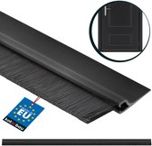 KOTARBAU® Deurborstel, PVC, 1 m, Zwart, 45 mm, Borstelafdichting, Tochtstrip met Borstel, Tochtstrip Onderkant Deur, Deurborstel Nylon, Deurstrip Tegen Ongedierte, Zelfklevend