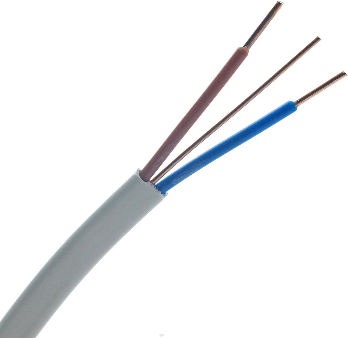 2-aderige Plat PVC Kabel 2,5mm² Bruin Blauw Aarde 100 meter voor Installatie en Verlichting