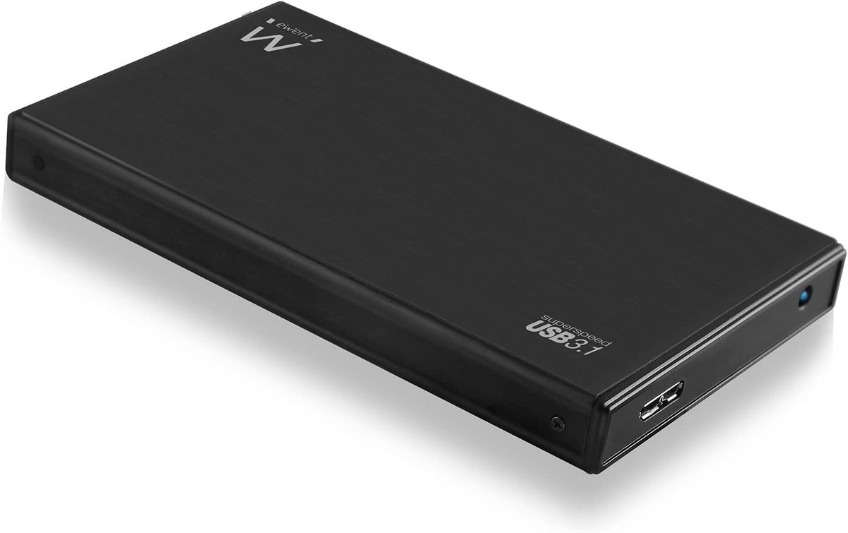 Externe Behuizing 2.5 inch SATA SSD/HDD - USB 3.0 & 3.2 Gen 1 - Zwart Aluminium