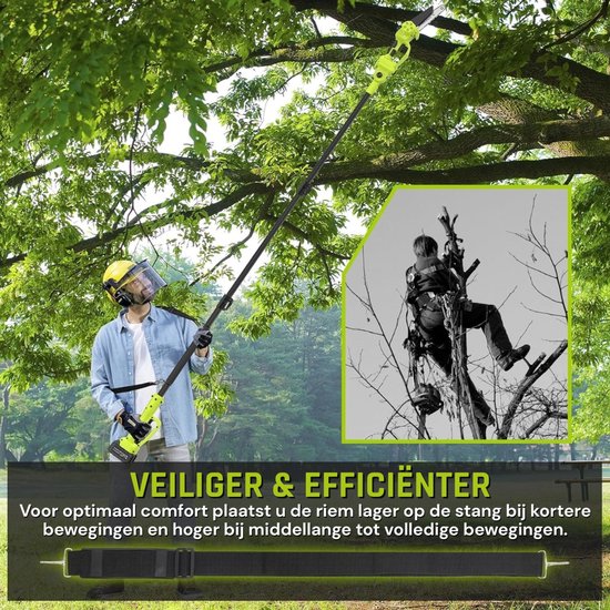 Kettingzaag Accu Professionele Snoeikracht Met Maximale Bewegingsvrijheid - Telescopische Steel Verstelbaar Voor Hoog Bereik - Elektrische Snoeischaar 2-In-1 Multifunctioneel Ontwerp - incl. Oplaadbare Accu En Veiligheidssysteem van Merkloos	 — afbeelding 5