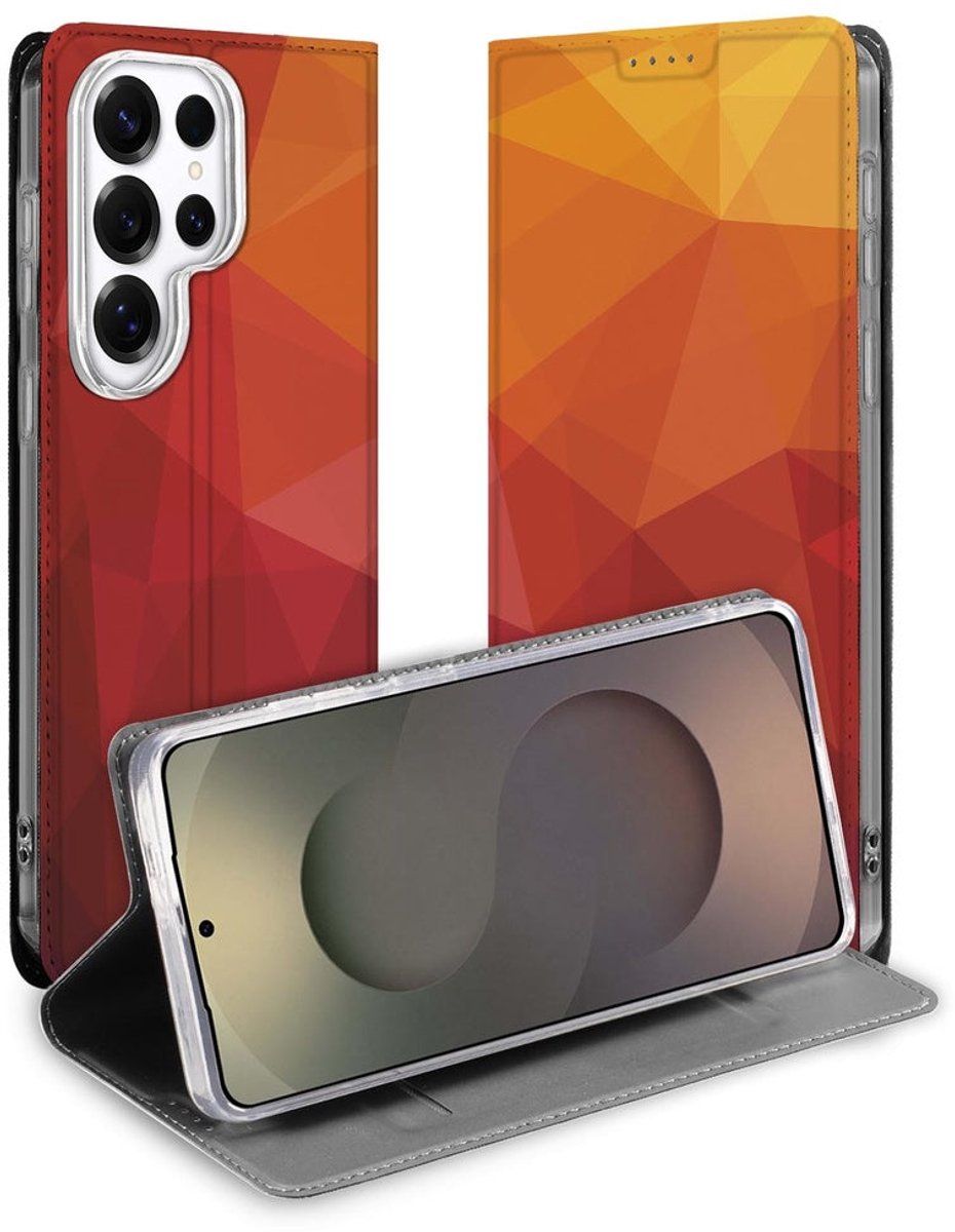 Bookcase Samsung Galaxy S26 Ultra Polygon Red