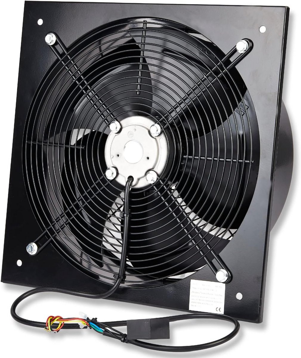 Krachtige Industriële Afzuigventilator Metaal Zwart - Diverse Maten Ventilatie