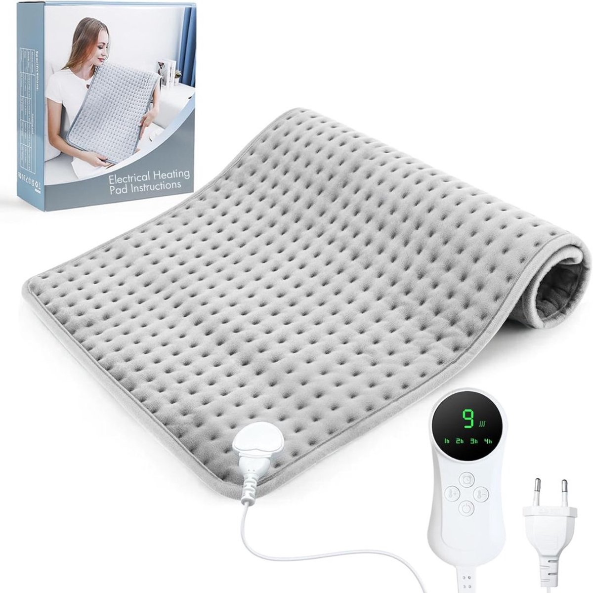 RWB® Warmtekussen Oplaadbaar - Warmtekussen - Warmtedeken - Grijs - 24cm x 21cm x 9cm
