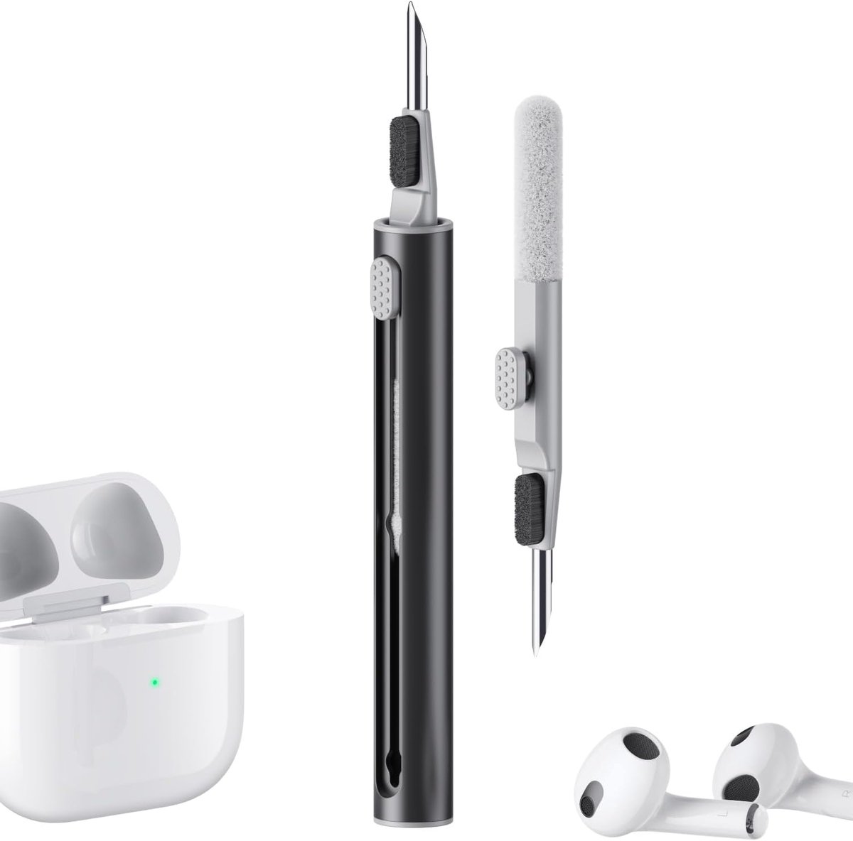 2 stuks Zwarte Multifunctionele Reinigingsstift - 3-in-1 Voor Bluetooth Oordopjes
