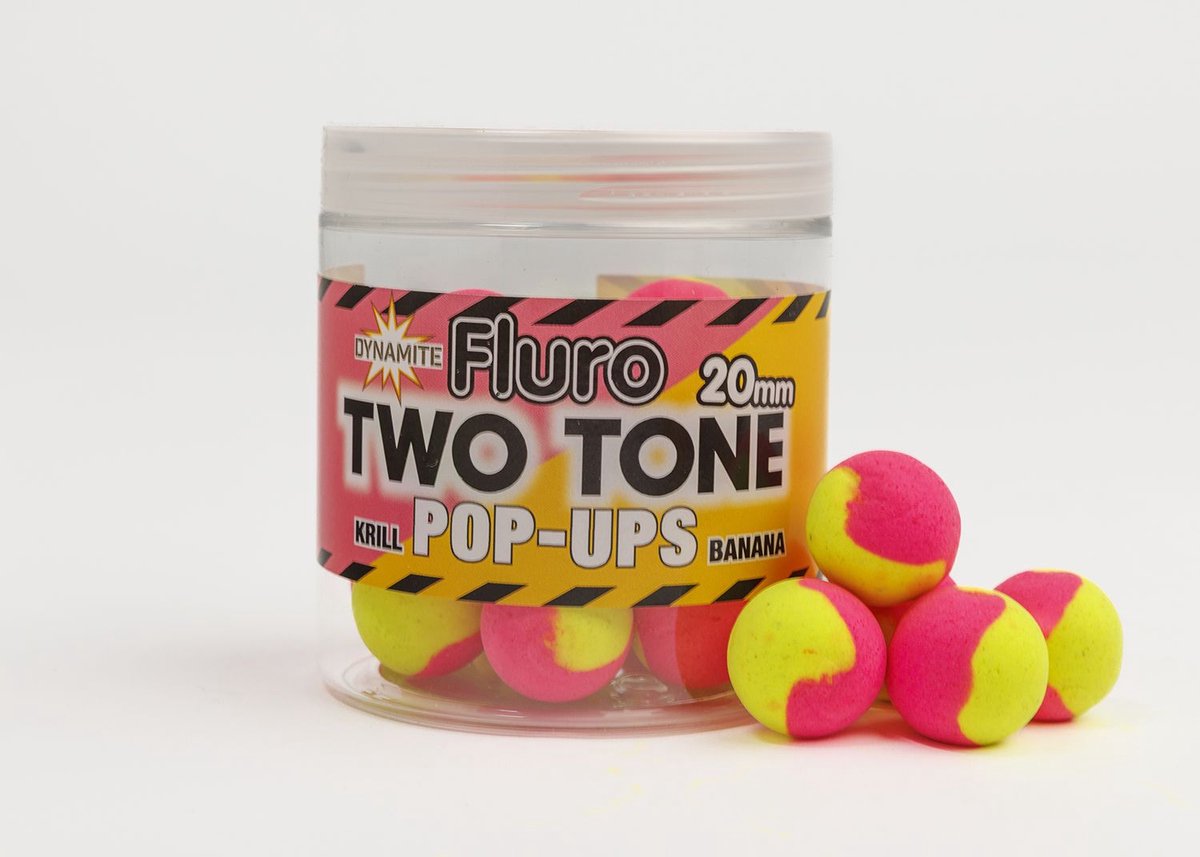 Dynamite Baits Fluro 2 Tone Pop Ups 20mm Krill & Banana