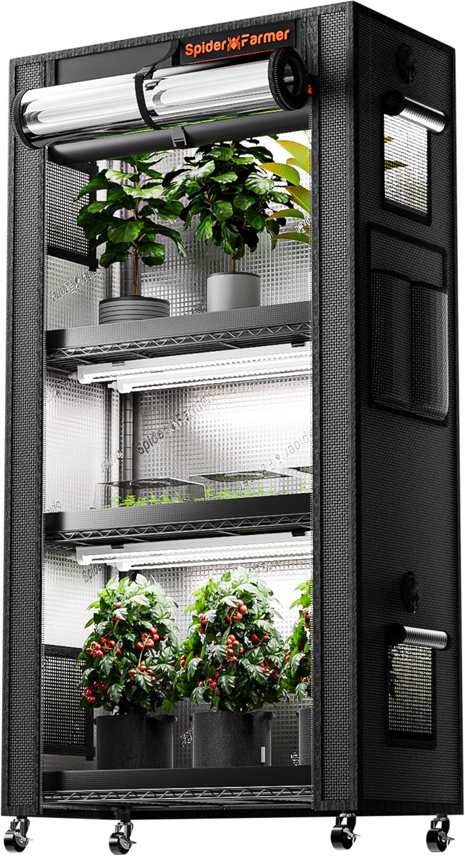 Spider Farmer Plantenrek - Complete kweekkast - Incl. Kweeklampen - kweektent