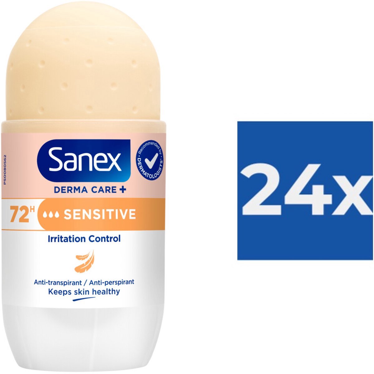 Bol.com Sanex - Deodorant - Roller - pH Balance Dermo - Sensitive - 50ml x 24 aanbieding