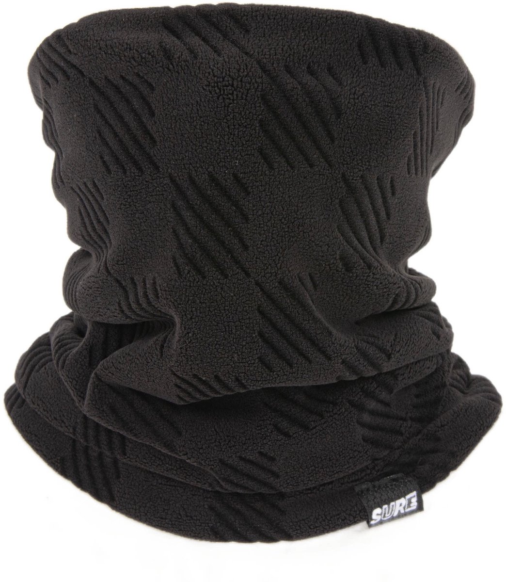 Lange Fleece Buff – Ademend Thermische Nekwarmer – Lichtgewicht Fietssjaal voor Heren & Dames, 30×25 cm - Zwart