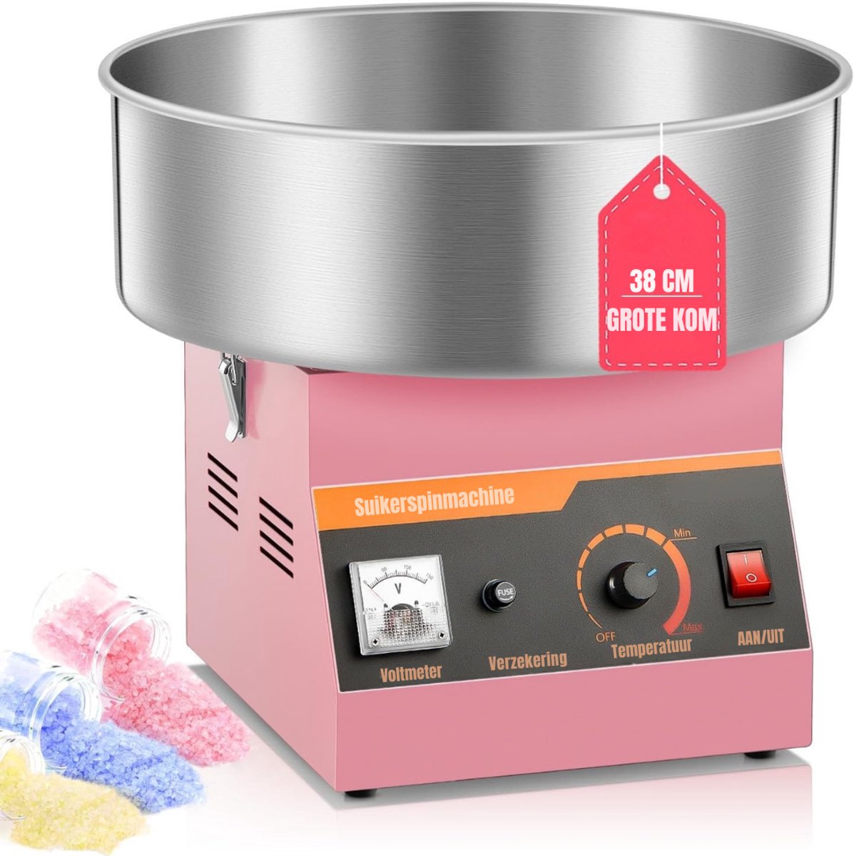 SCH® Suikerspinmachines - Roze - 38cm x 38cm x 34cm