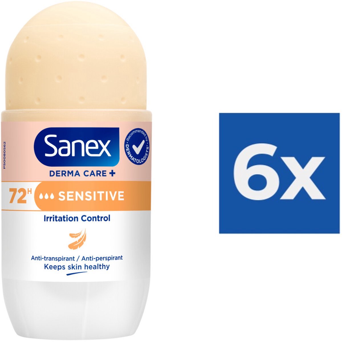 Bol.com Sanex deo rol Dermo Sensitive PH balance - 50 Ml - Voordeelverpakking 6 stuks aanbieding