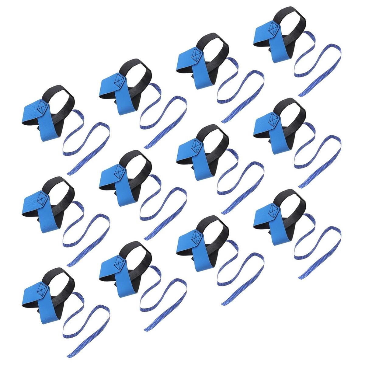 Allecto - 12 stuks ESD antistatische hielriemen - Voet - Verwijderen van statische elektriciteit - Blauw - Antistatische polsband - Verstelbaar voor aarding - Geschikt voor 20 inch -