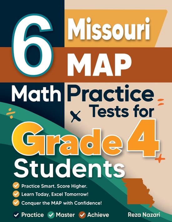 6 Missouri MAP Grade 4 Math Practice Tests - cover