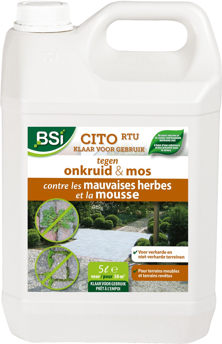 BSI - CITO RTU - Gebruiksklaar herbicide - Onkruid- en Mosverdelger - 5 L voor 50 m²