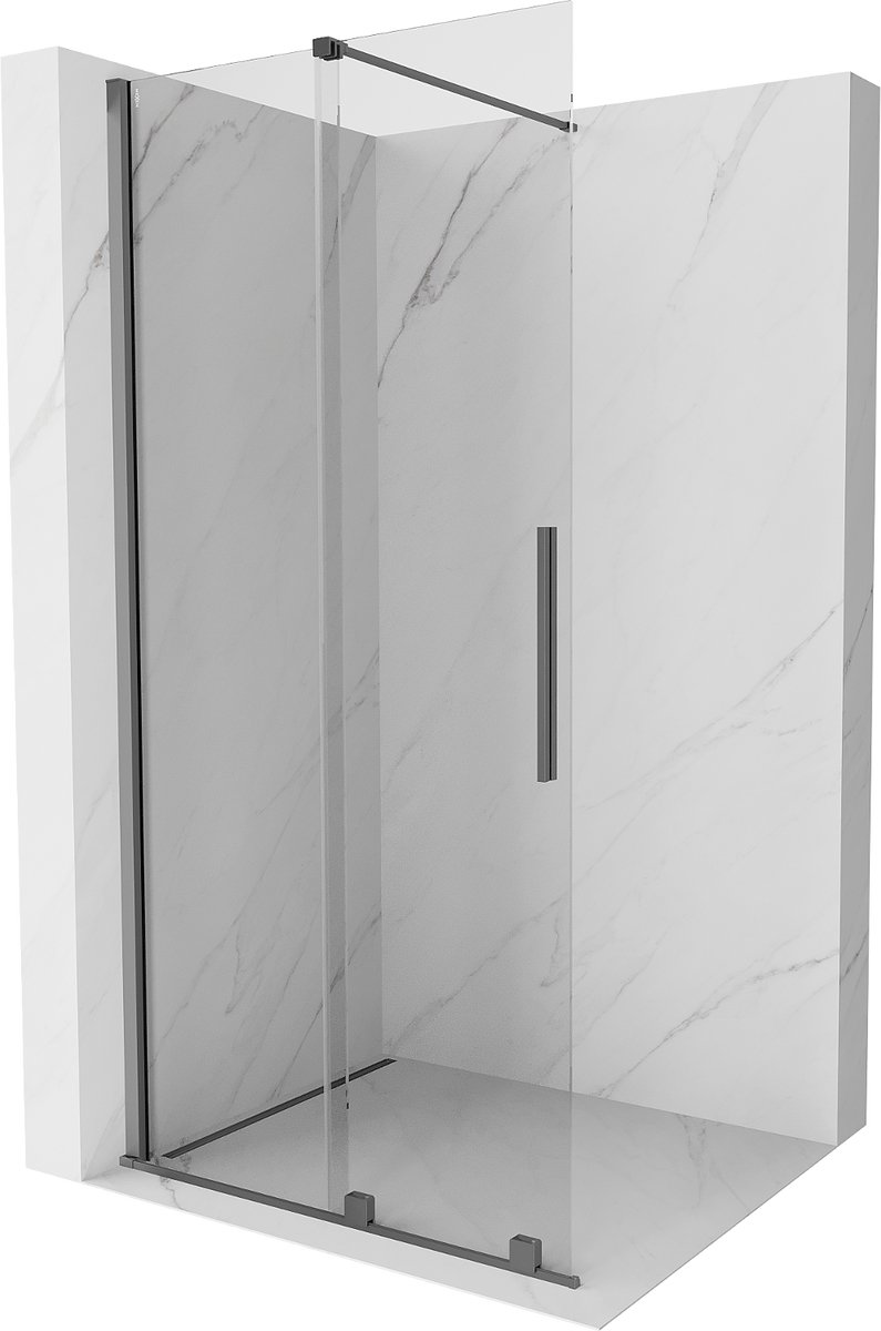 Mexen Velar schuifbare douchewand Walk-in 100 x 200 , transparant 8 mm, geweer metaal - 871-100-000-03-95