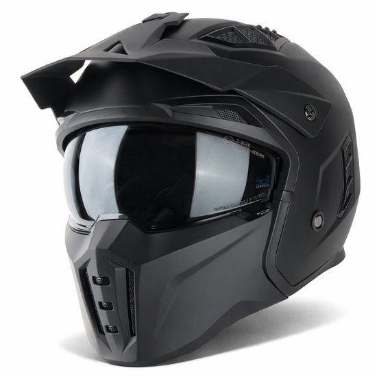 VINZ Kioto Street Fighter Helm - Motorhelm & Scooterhelm & Brommerhelm - ECE 22.06 Gekeurd - XS tm XXL - Mat Zwart - XL