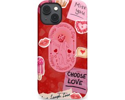 Casetastic hoesje geschikt voor Apple iPhone 14 Plus - MagSafe - Dubbellaagse bescherming - Love Valentine Cupido - Love you forever - Valentijn - Fashion Case - Rood Lichtroze Terracotta