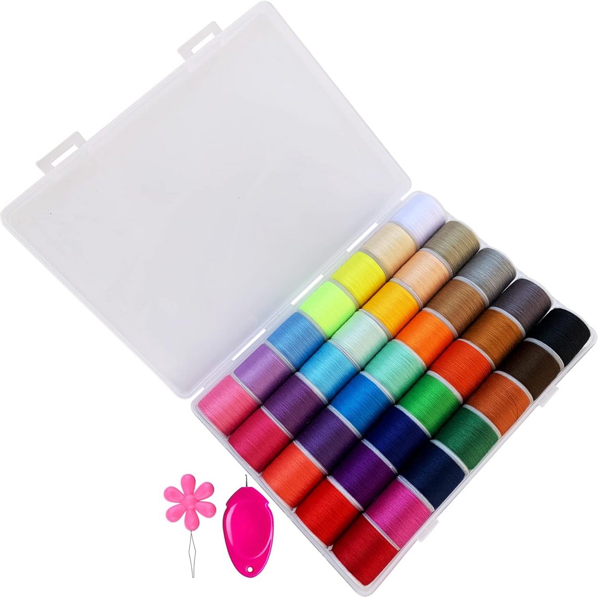 Set van 35 Kleuren Polyester Naaigaren met Naalden voor Hand- en Machinaal Naaien