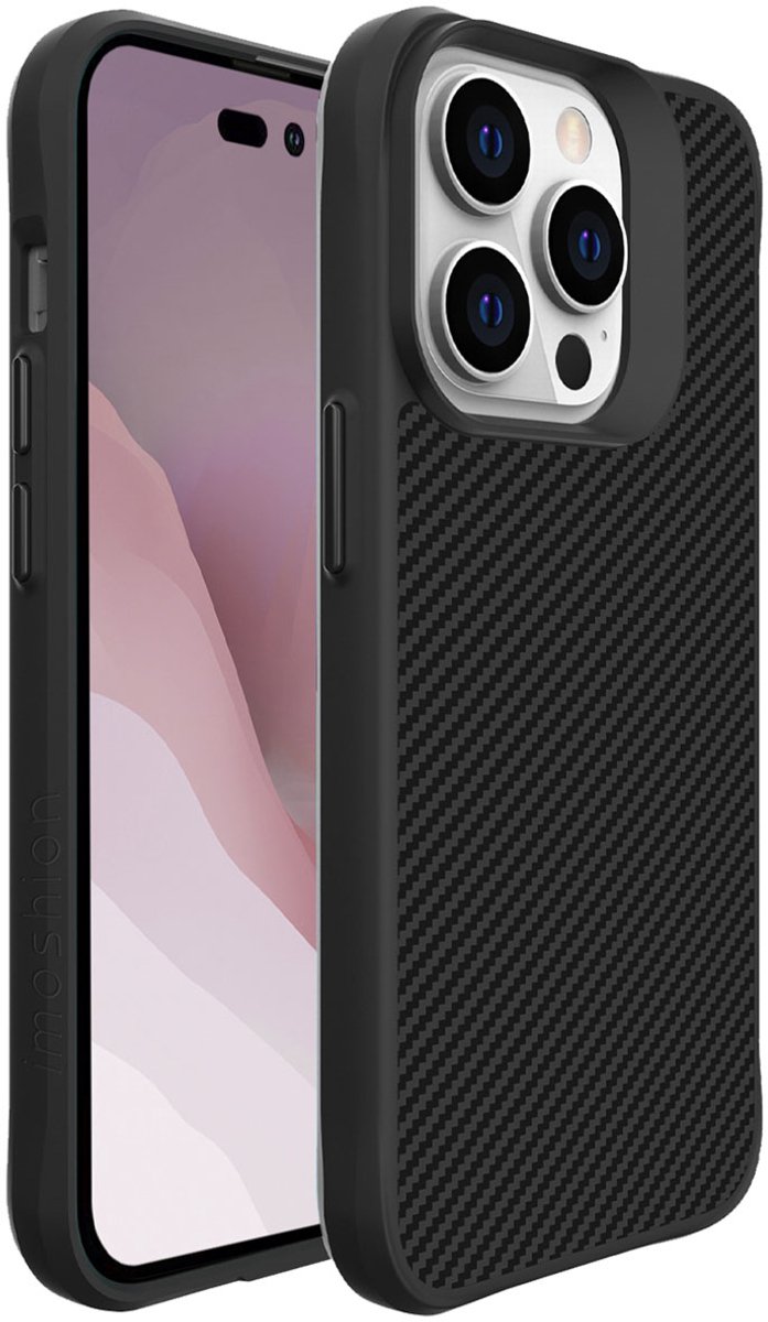 imoshion Hoesje - Geschikt voor Apple iPhone 14 Pro - Hybrid Carbon Case - Zwart