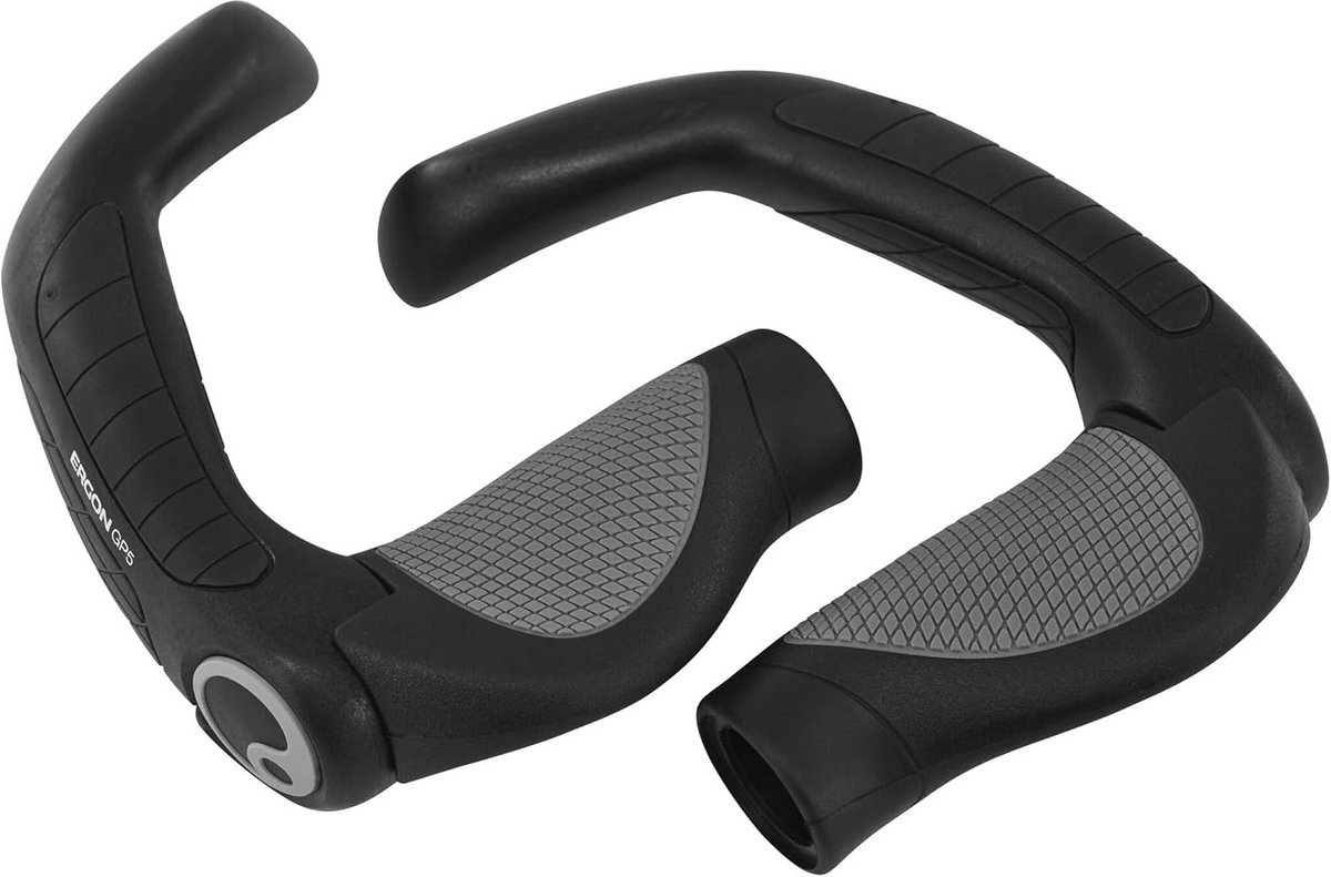 Ergonomische Lock-on Handgrepen met Bar-end voor Trekkingfietsen | Gripshift Compatibel | Extra Lang | Large | Zwart/Grijs