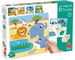 Jumbo - Goula - 6 Habitat Puzzle - Educatief Spel