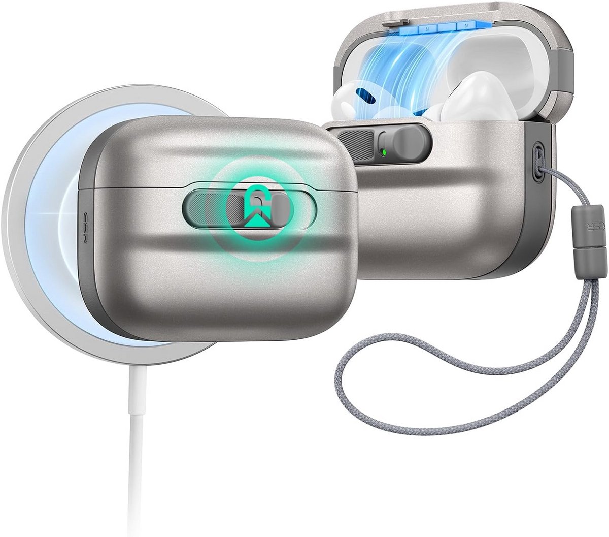 Beschermhoes voor AirPods Pro 3e generatie 2025 - MagSafe compatible valbeveiliging met magnetisch deksel