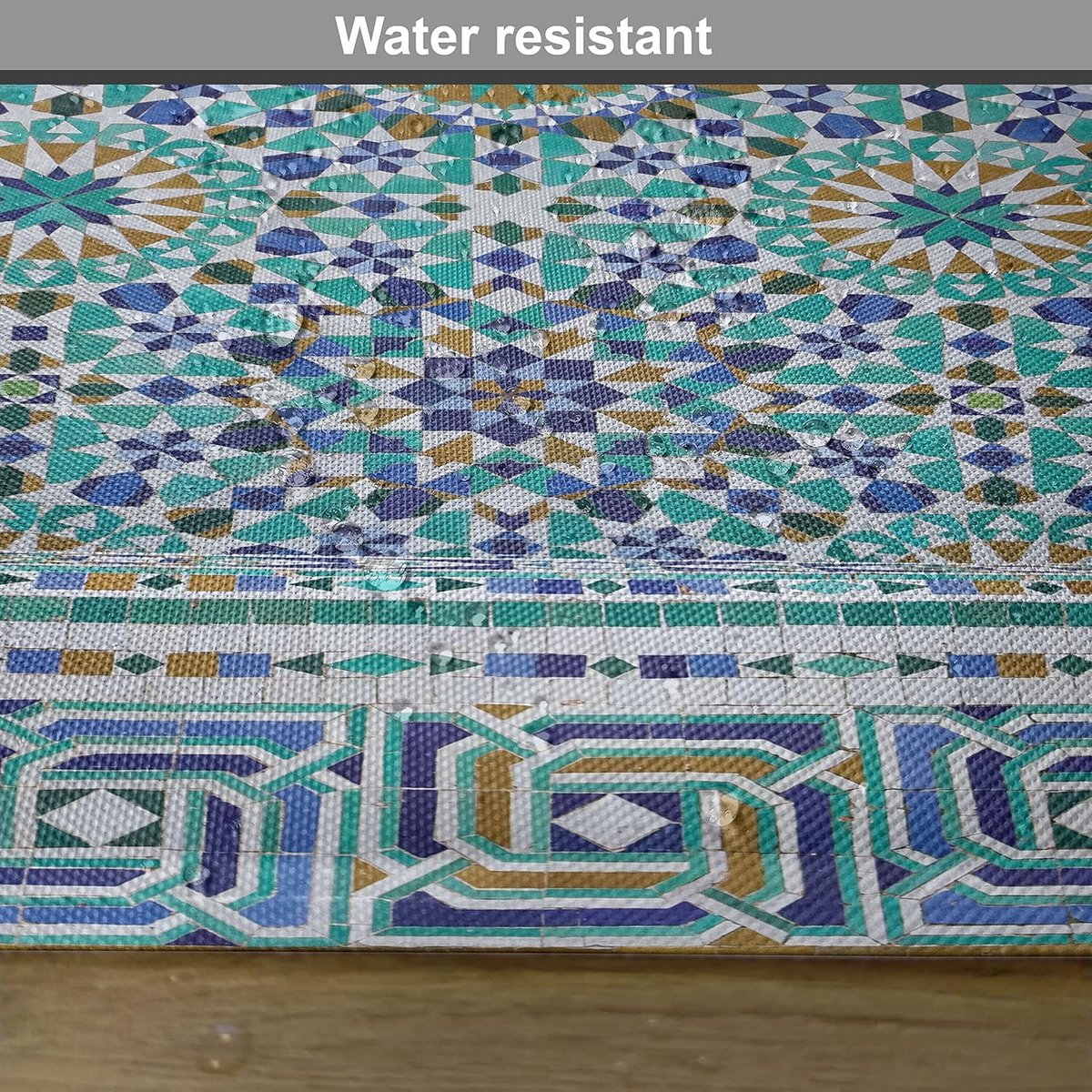 Set van 4 Tafellopers met Oosters Tegelpatroon, Wasbare Placemats voor Eettafel