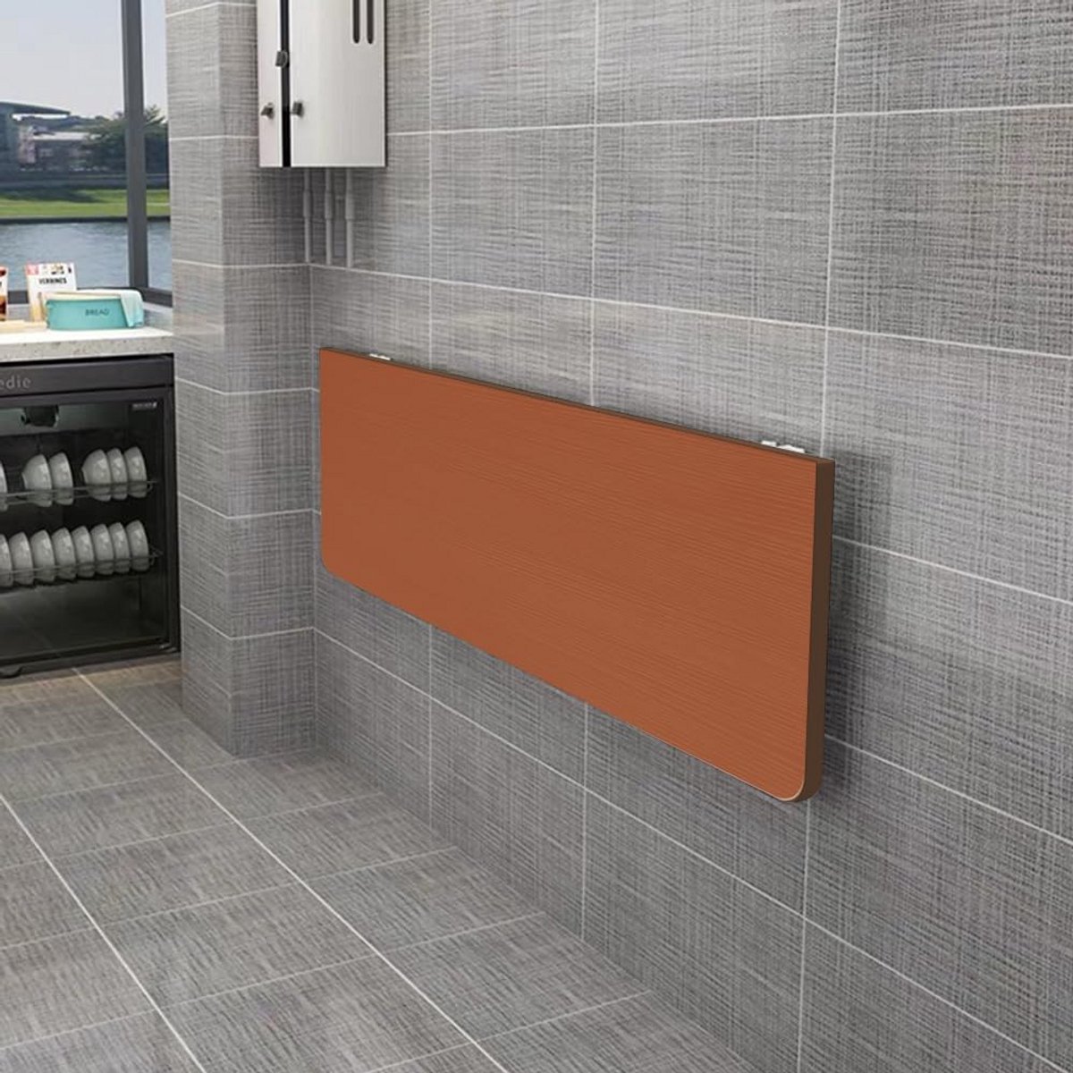Opklapbaar Wandbureau - Zwevende Tafel voor Laptop en Werkplek - Ruimtebesparend Tafelblad 60x30 cm