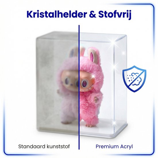 3 set Poppenstandaard met Transparante Displaydoos-Transparante acryl doos voor Pop Mart Figuren Blind Box -Opbergstandaard van Merkloos — afbeelding 3