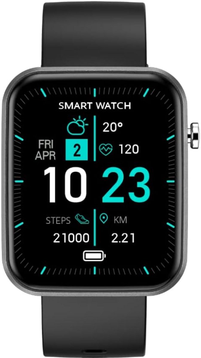 Smartwatch met Stappenteller, Hartslagmeter en Slaapmonitor - Geschikt voor Dames, Heren en Kinderen