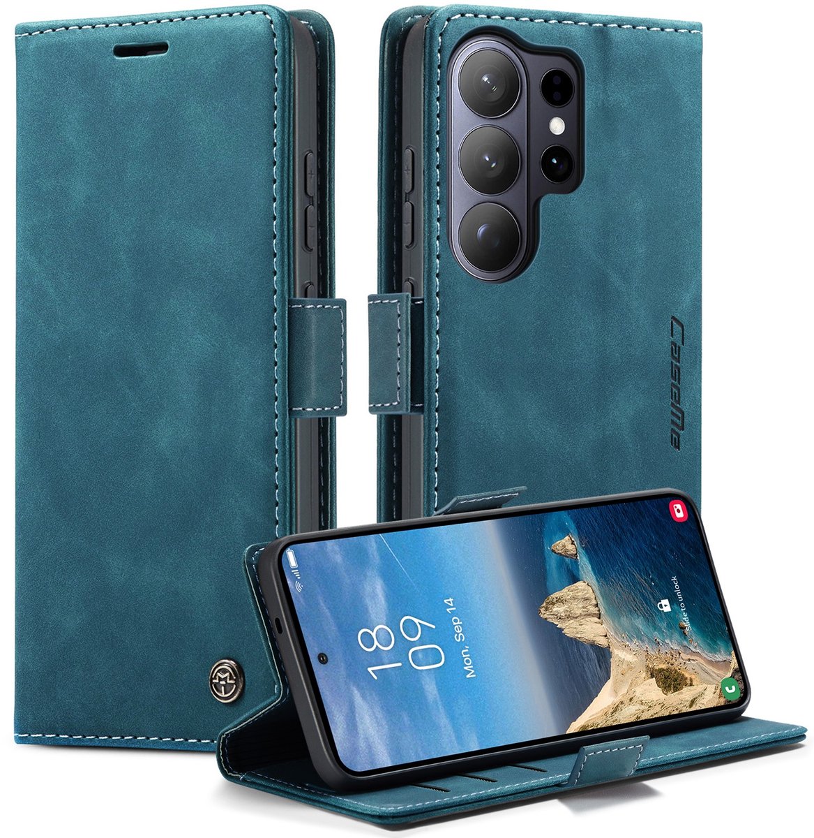 CaseMe Hoesje - Geschikt voor Samsung Galaxy S26 Ultra Hoesje - CaseMe 013 Book Case - Blauw