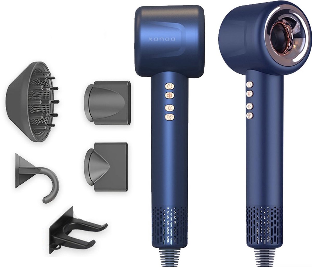 Luxe Föhn 4 in 1 Haardroger Ultra Stil Blauw - Luxe - €69,00