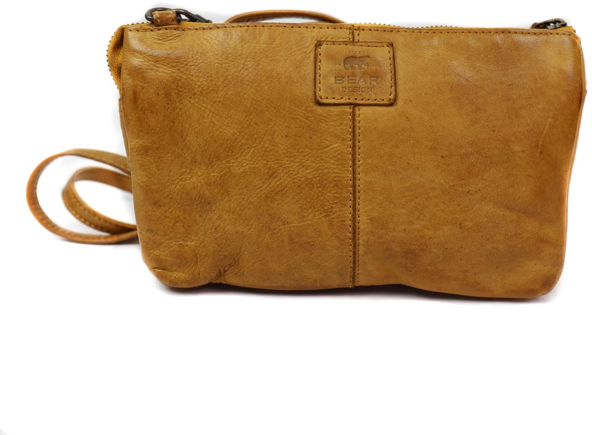 Beardesign Bear Design Uma Crossbodytas Kleine Dames - Leer - Geel Oker