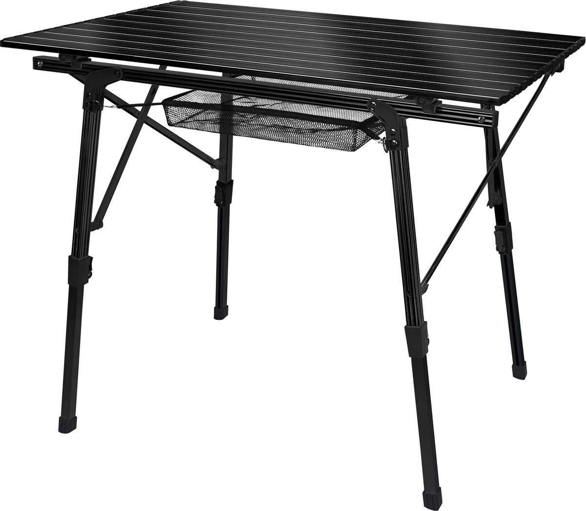 Aufun Kampeertafel Klaptafel 90x52x45cm - Opvouwbare Tafel met Aluminium Frame - Voor Kamperen en Balkon - Zwart