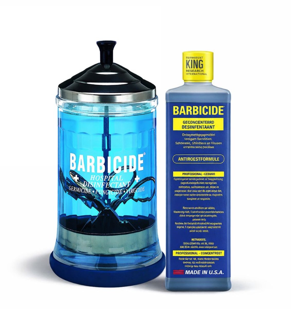 Barbicide Desinfectieconcentraat 473 ML + Barbicide dompelflacon 750 ml