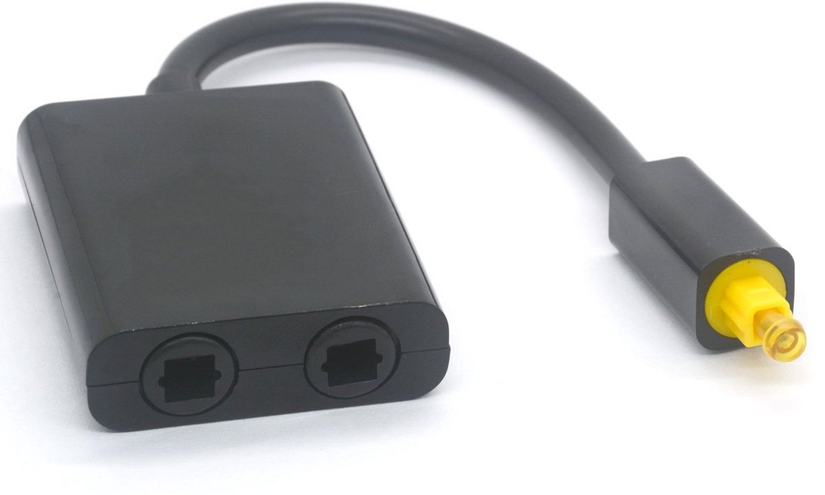 Digitale Optische Toslink Audio Splitter 1 In 2 Uit voor CD DVD Spelers | Glasvezel Audiokabel Schakelaar Zwart