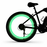 Roue de lumière de vélo I lumières à rayons I roue de lampe de vélo I Éclairage de vélo LED I capuchon de Valve lumière Flash I 2 pièces I vert