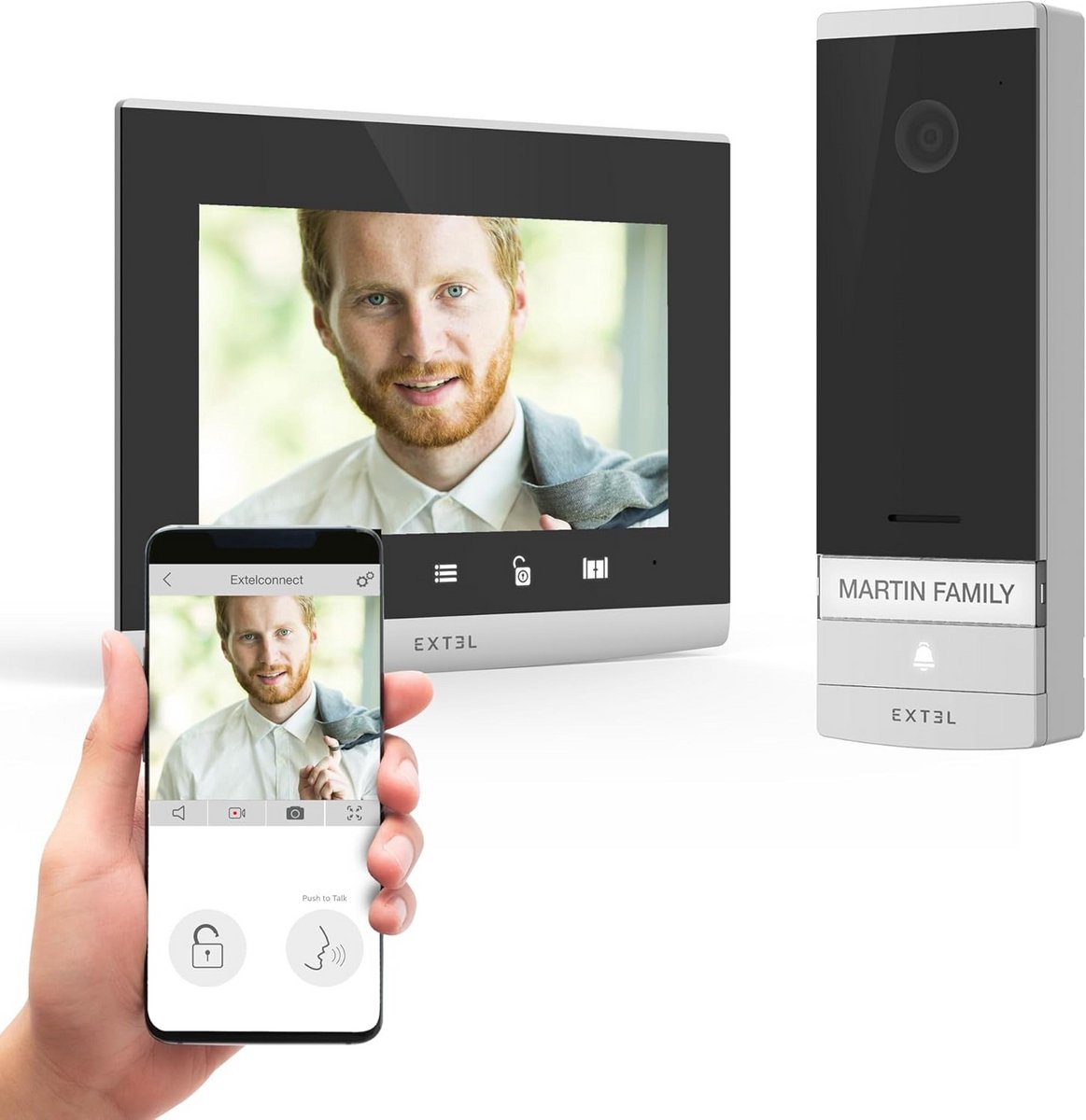 Slimme Video Deurintercom met 7 inch Monitor, Wifi en Smartphone App - Geen Abonnement