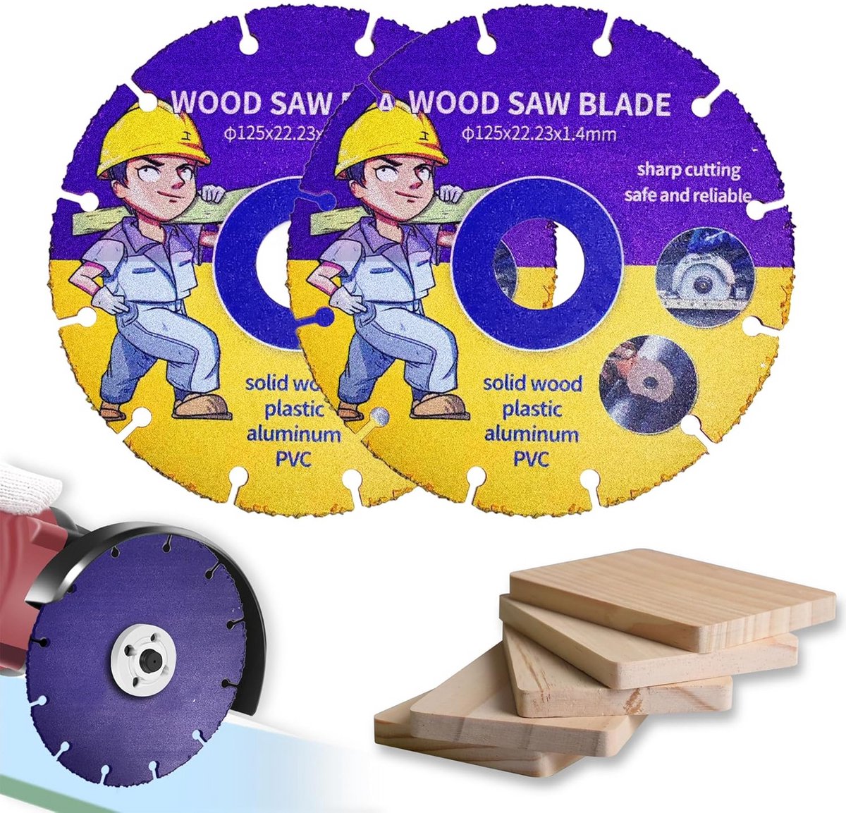 2x Doorslijpschijf Multi-Wheel 125mm voor Hout, Kunststof en Staal
