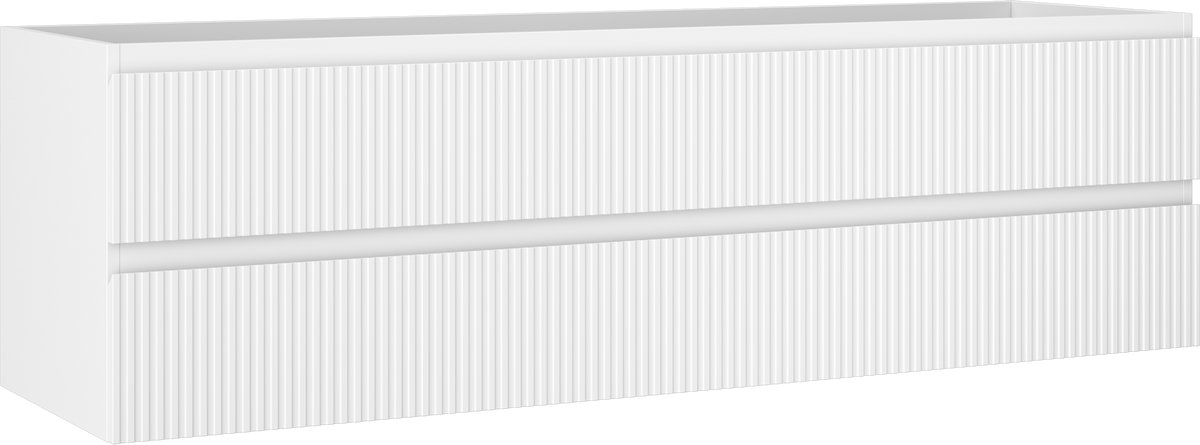 Mexen Rivel badkamerkast onder wastafel 160 cm, 2 lades, geribbeld, mat wit - 91A20-16047-2-BFF01