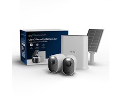 Arlo Ultra3 4K beveiligingscamera + Zonnepaneel – 2 Cam Kit (incl. Smart Hub)