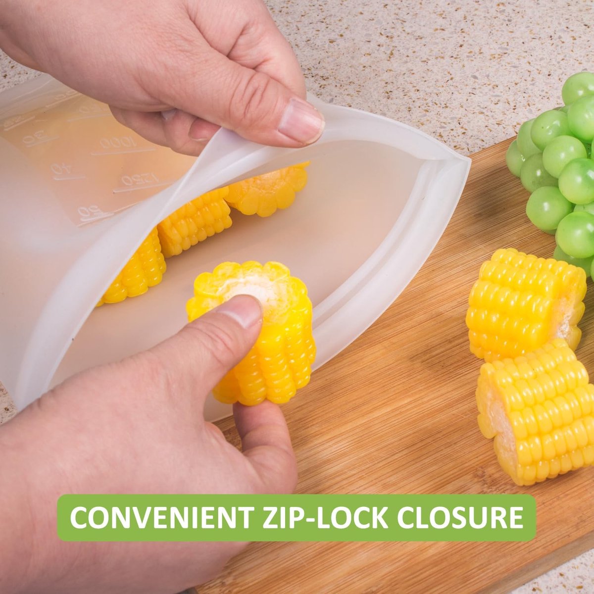 Boterhamzak Herbruikbaar - Diepvrieszakken - Diepvrieszakjes - Siliconen Vershoudzakken - Hersluitbare zakjes - Food savers - Lekvrij - 3stuks - 500/1000ml/1500ml — cadeau in Cadeau-ideeën - foto 3