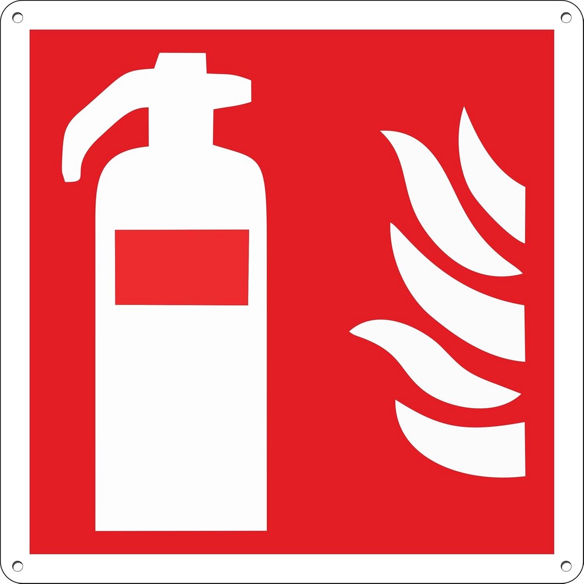 Veiligheidsbord Brandblusser Aluminium Composiet 20x20 cm - Duurzaam Ophangbaar