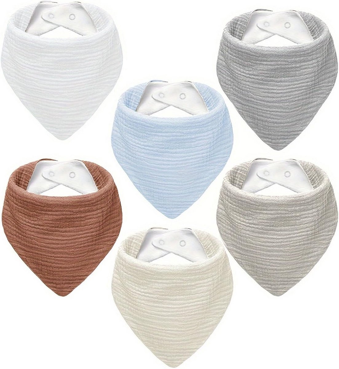 6-Pack Hydrofiele Slabbetjes voor Baby Jongens & Meisjes - Ademende Bandana Slabben voor Spugen en Tandjes