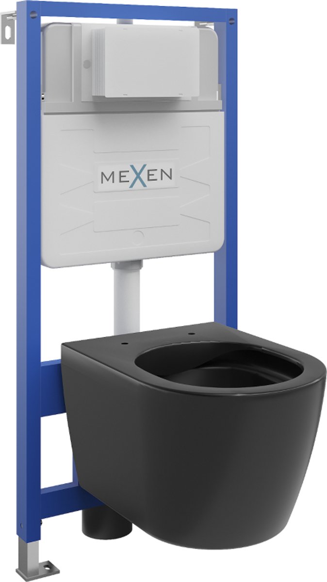 Mexen inbouw WC set Fenix Slim met toiletpot Carmen, zwart mat - 6103388XX85