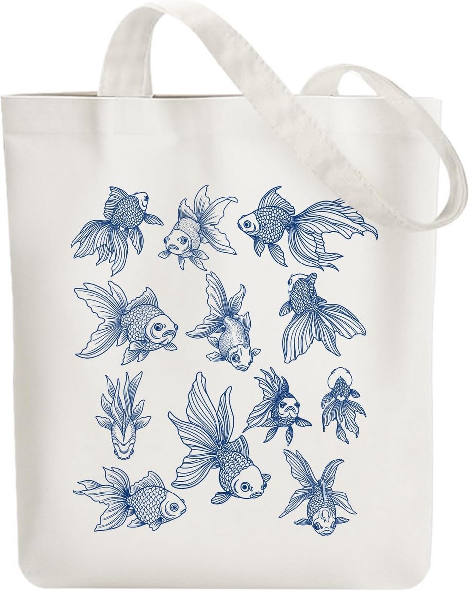 Katoenen Canvas Draagtas met Rits - Herbruikbare Tote Bag 38x40 cm - Opvouwbaar voor Winkelen, Werk, Vakantie - Verschillende Leuke Designs