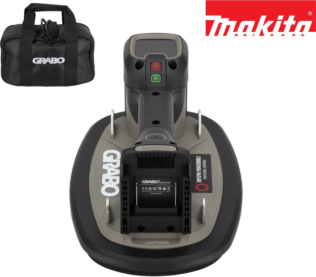 Grabo Pro Brushless in Tas - met Makita 18V Accu aansluiting - 120 kg hefvermogen