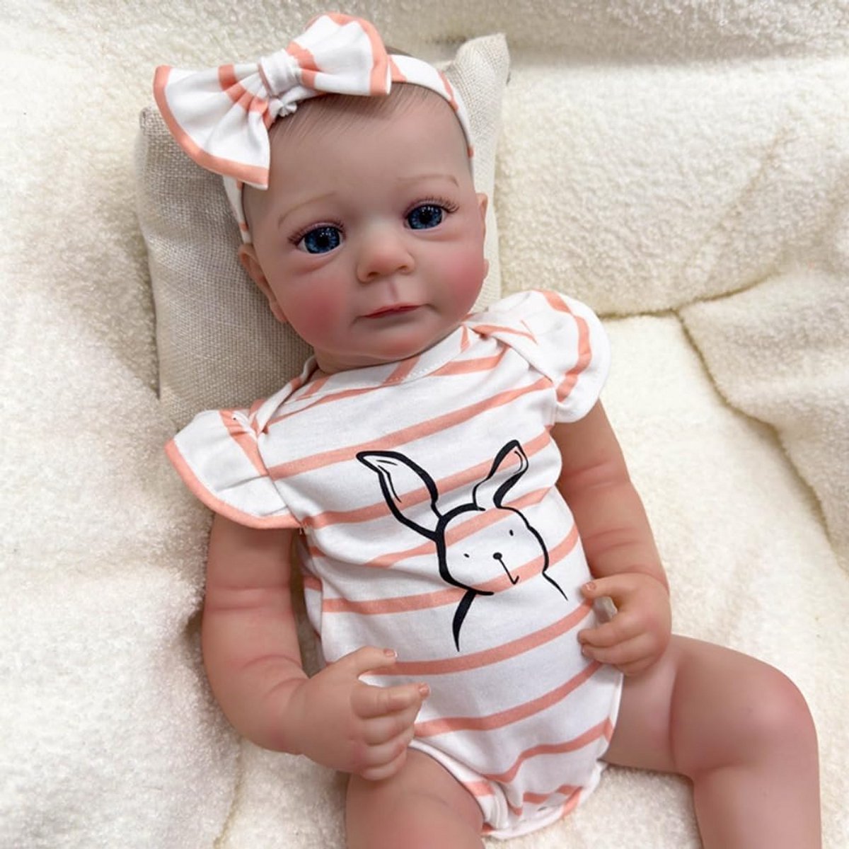 Realistische Volledig Siliconen Reborn Babypop Meisje 19 inch - Handgemaakt en Wasbaar