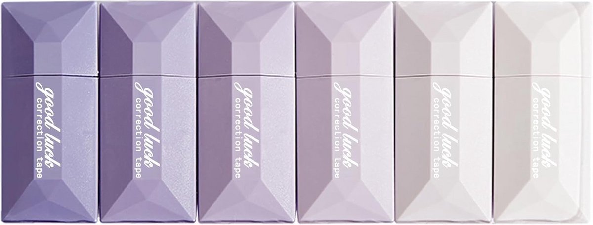 Set van 6 Mini Correctierollers met Kleurrijke Gradient Behuizing - Witte Tape voor School en Kantoor