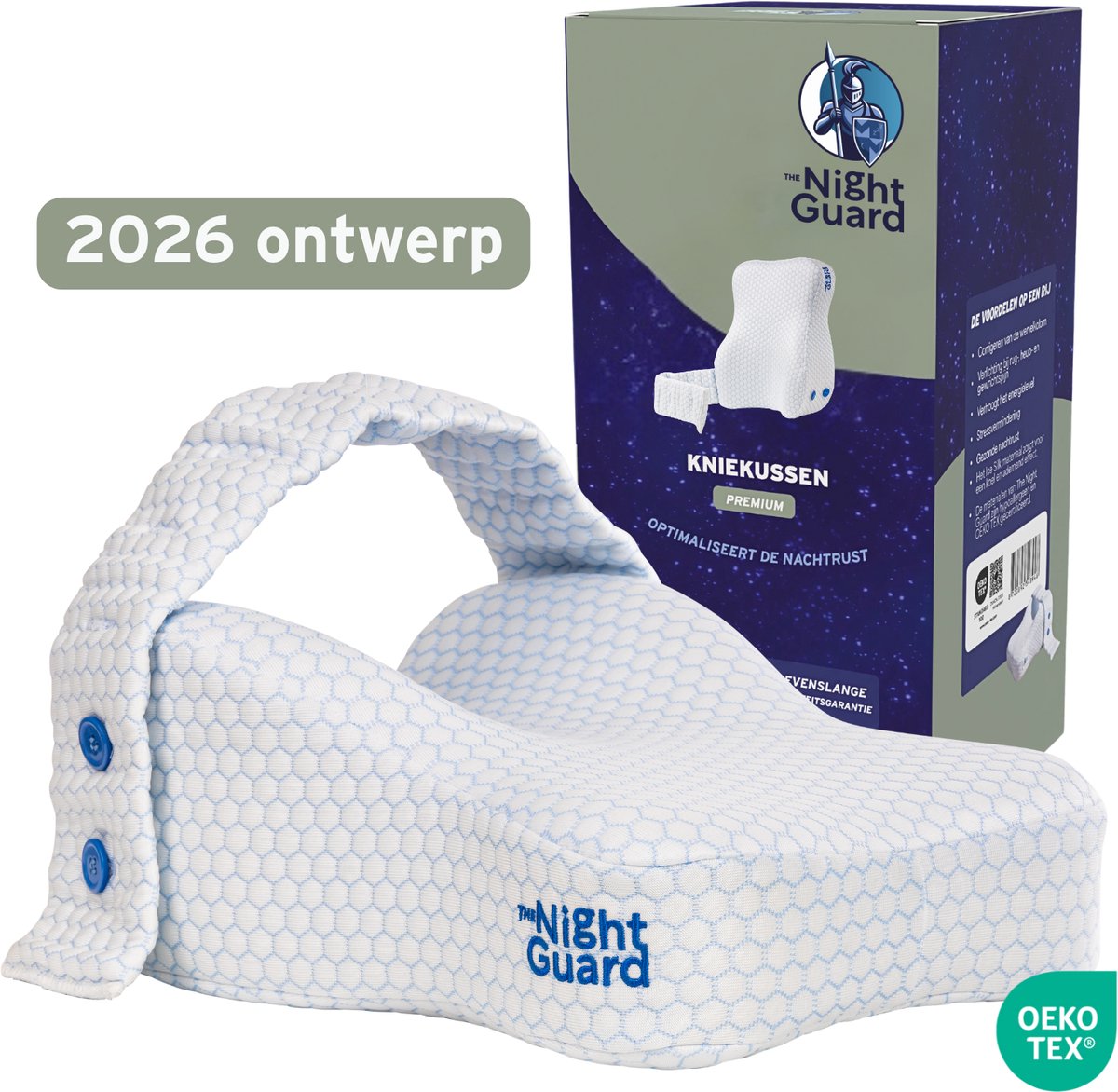 The Night Guard® Premium - Orthopedisch Kniekussen - Verkoelend - Ergonomisch Beenkussen - Kniekussen voor in bed - Zijslaapkussen